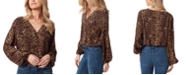 Jessica Simpson Arya Wrap-Front Leopard-Print Bodysuit  